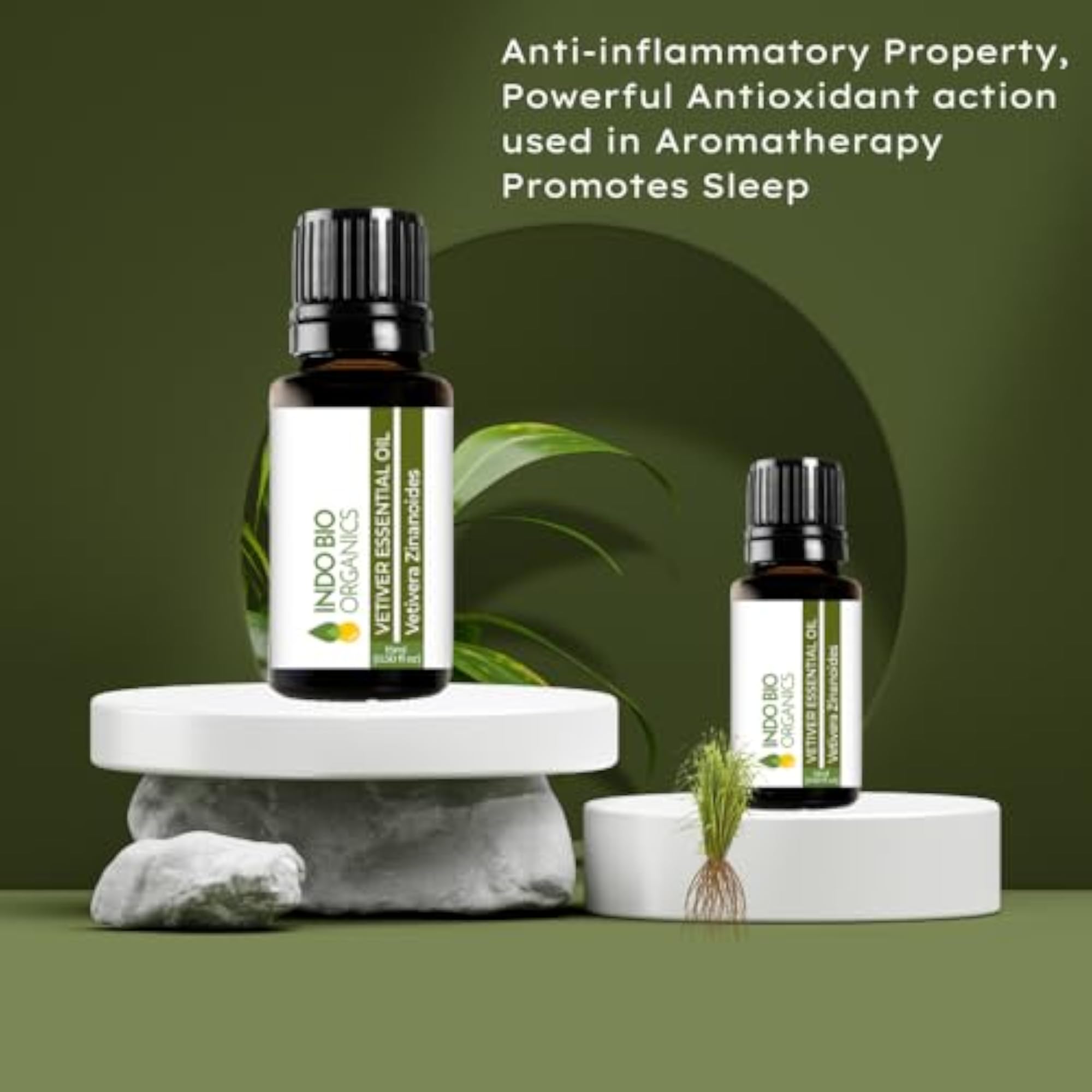 INDO BIO ORGANICS Vetiver Essential Oil, Natural Fragrance