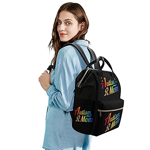 FunnyStar Autism Ribbon Mom Women's Laptop Backpack Travel Nurse Shoulder Bag Casual Mommy Daypack4