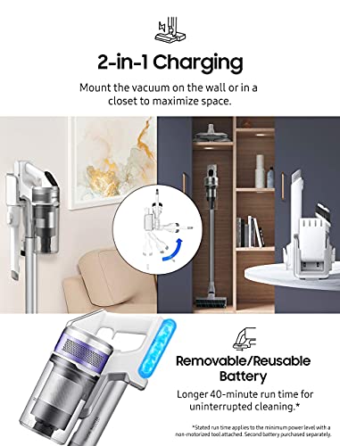 Samsung Jet 70 Pet Stick Lightweight Cleaner With Removable Long Lasting Battery And 150 Air Watt Suction Power Cordless Vacuum With Mini Motorized Tool (Vs15T7032R4), Violet (Renewed) #TOP2