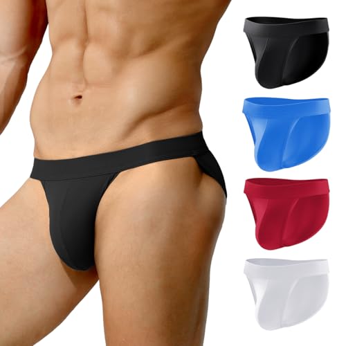 Arjen Kroos Men's Sexy Bikini Underwear 4 Pack Silky Swim Briefs Swimwear