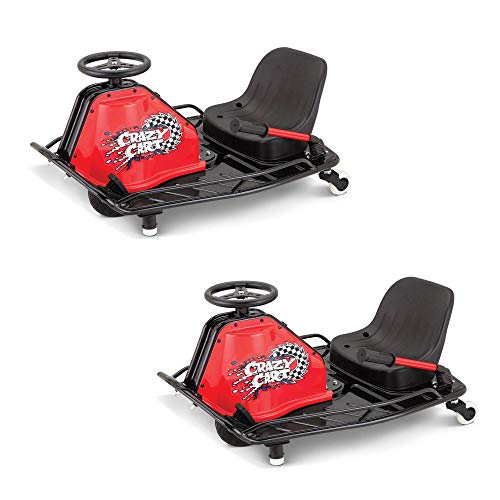Razor Crazy Cart Electric 360 Spinning Drifting Kids Ride On Go Cart (2 Pack) - Speeds up to 12 MPH