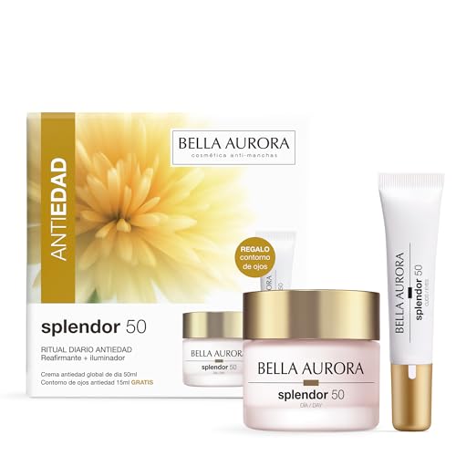 Bella Aurora Splendor 50 Pack Antiedad Reafirmante e Iluminador | Ritual Diario +50 Años | Crema Global Día + Contorno de Ojos Antiedad | 50 ml + 15 ml
