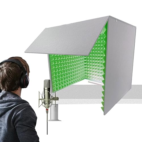 Cabine d'isolation de microphone de bureau avec mousse absorbante haute densité