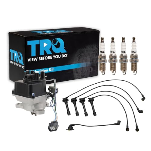 TRQ Spark Plug Kit 6 Piece Distributor Compatible with 1992-1995 Honda Accord 1992-1995 Prelude