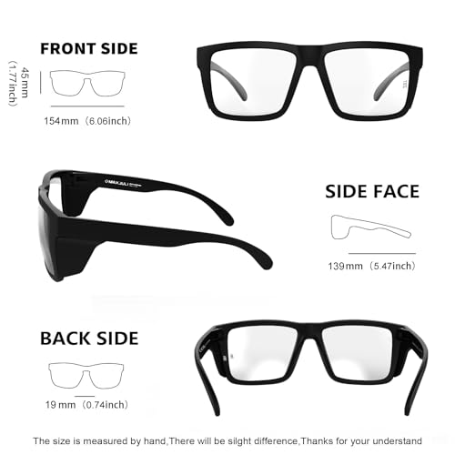 MAXJULI XXL Size Z87 Sunglasses with Side Shield for Big Wide Heads Men TR90 Ultralight UV400 Protection Glasses 8228S3