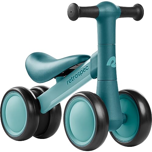 Retrospec Cricket Baby Walker Balance Bike with 4 Wheels for Ages 12-24 Months - Toddler Bicycle Toy for 1 Year Old’s - Ride On Toys for Boys & Girls