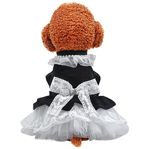 Dog Clothes For Small Dogs Girl Velvet Dog Dresses Cute Princess Bowknot Dress Apparel Pet Holiday Summer Outfits Lace Puppy Chihuahua Yorkies Sundress #TOP4