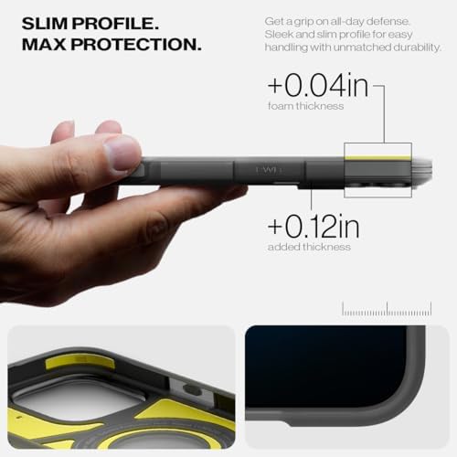 Spigen for iPhone 16 Pro Max Case, Tough Armor (Ai) MagFit [Compatible with Magsafe] [Kickstand] [Military-Grade Protection] - Frost Black
