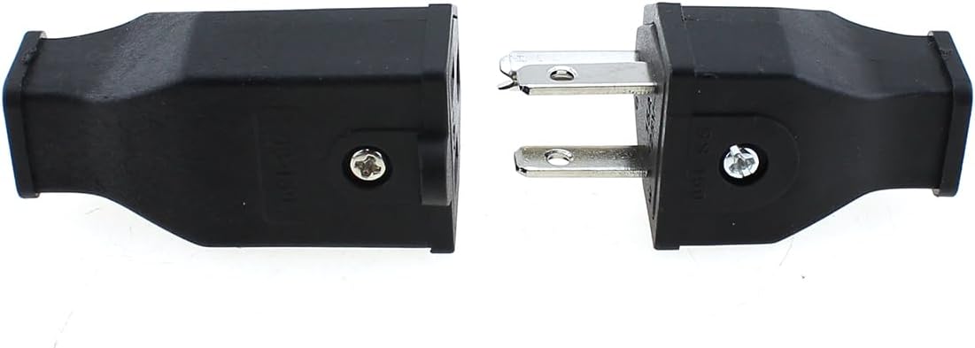 TAODAN 1 Set Extension Cord End Repair Replacement 125V 15A 2 Pole 3 Wire Straight Blade Electrical Plugs and Connectors