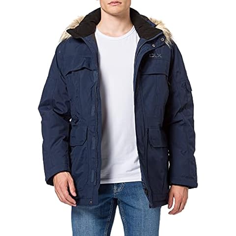 Trespass Highland, Navy, XL, Wasserdichte Daunenjacke mit abnehmbarer Kapuze Cover