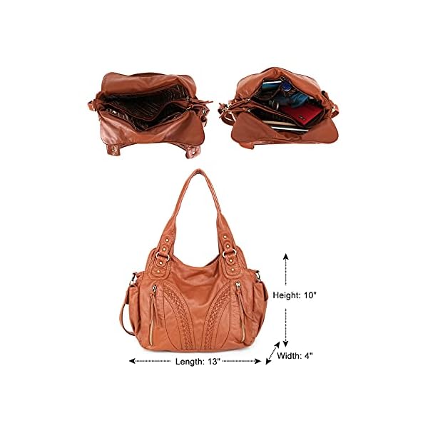 Montana-West-Handbags-for-Women-Washed-Leather-Hobo-Bags-Concealed-Carry-Purses-Stylish-Satchel-Handbag-with-Crossbody-Strap Montana West Washed Leather Shoulder Bag MWC-019SBR