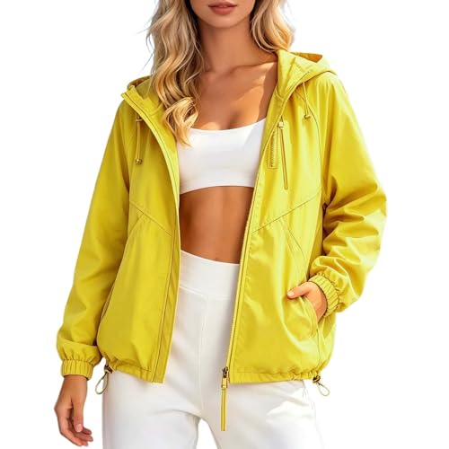 Chaqueta funcional con capucha para mujer cortavientos ligera y elegante