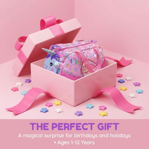 Image of Kids 3D Print Duffel Bag - Boys Travel, School & Sports Bag (Unicorn Pink)