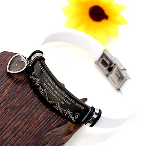 Bracelet en silicone Bible et breloques graines de moutarde pour offrir - 4