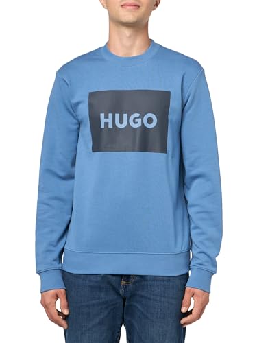 HUGO Men's Big Square Logo Crew Neck Sweatshirt