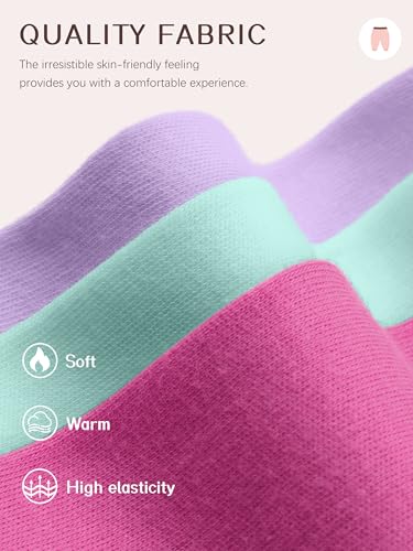 8 Pack Girls Leggings Cotton Leggings for Girls Toddler Warm Stretchy Tights Pants for Kids Pull on Multipack3