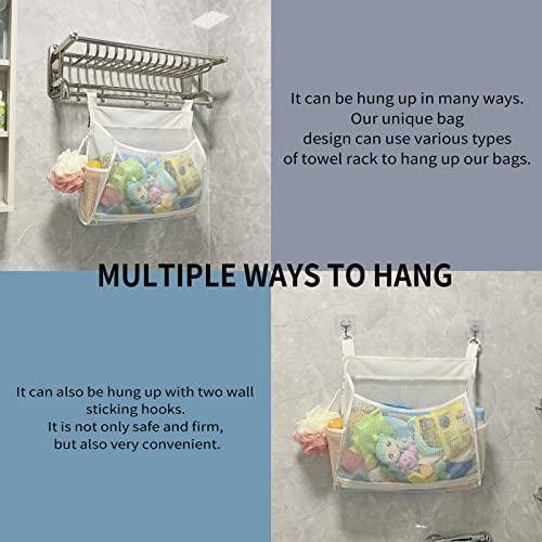 Baby-Mesh-Bath-Toy-Organizer-Multiple-Ways-to-Hang-Ultra-Large-Capacity-Large-Opening-Bathroom-Toy-Holder-Bath-Toy-Storage-Bag-With-2-Side-Pockets-Large-White Baby Mesh Bath Toy Organizer Multiple Ways to Hang Ultra Large Capacity Large Opening Bathroom Toy Holder Bath Toy Storage Bag With 2 Side Pockets Large White