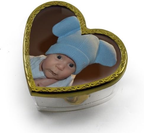 Charming Heart Shaped Acrylic Photo Musical Paper Weight - Many Songs to Choose - God Bless America