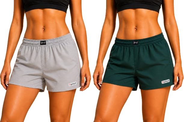 Women's 2-Pack Athletic Workout Shorts - Quick-Dry Running Gym Shorts with Elastic Waistband, Casual High-Waisted Loungewear Summer Shorts-picture-55