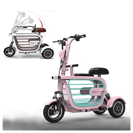Elektrisk trehjulig hopfällbar cykel vuxen äldre mini utomhusvagn 48 V 20 A litium elektrisk skoter oberoende hängande bakhjul batteritid (60-70 KM), vit
