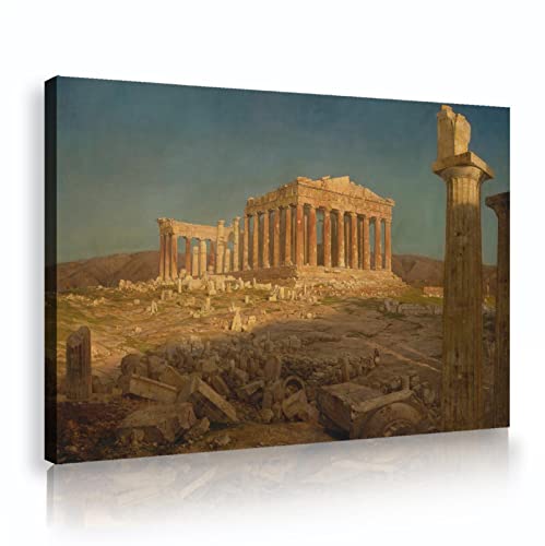 KEASHION El Partenón Póster Arte de pared Lienzo Carteles Habitación Decorativo Frederic Edwin Iglesia Impresión Decoración Estética Obra de arte Estilo marco 20x30cm Marco interior