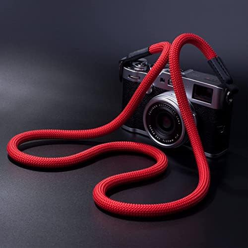 VKO Mirrorless Camera Neck Strap Compatible with Fujifilm X-T30 X-T4 X-T3 X100F X-T20 X-T10 X-T2 X70 X-Pro2 X-E3 X-E2 X-T1 X-Pro1 X30 XQ2 X100S X100T Cameras Climbing Rope Shoulder Strap Red