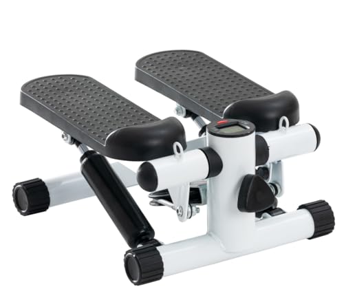 Pejevir 健康ステッパー 足踏み トレーニングバンド付き 踏み台の高さが調節可能 全身トレーニング 筋トレ 自宅で有酸素運動 室内 健康器具 コンパクト 男女兼用 運動用 ミニステッパー 自宅トレ フィットネス 日本語説明書付き（ブラック＆ホワイト）