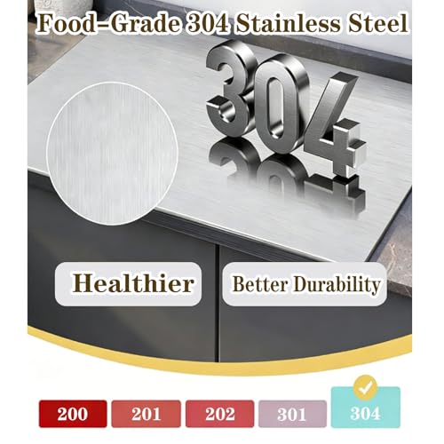 Planche à découper acier inoxydable en forme de Z pour aliments et comptoir - 5