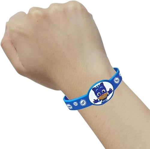 Miniatura 5 de Unique Pulseras elásticas de PJ Masks de colores surtidos (4 unidades) - Divertidas y duraderas, regalos de fiesta perfectos para los fanáticos de