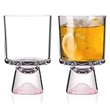 Highball Glasses Set of 2 โ 11.5oz Drinking Glasses with Unique Mountain Base โ Glasses Drinking Set for Cocktails, Margarita, Juice โ Whiskey Glasses & Glass Cups for Home Bar