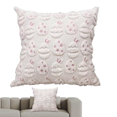 Fundas de cojín de Pascua – Versátiles 45 x 45 cm lavables sofá duradero de dormitorio complementos decoración casa apartamento esquina | Multipurpose Outdoor Indoor Utility Lightweight