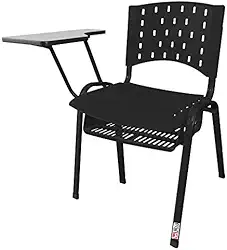 Cadeira Universitária Plástica Preta Com Porta Livros 10 Unidades - ULTRA Móveis