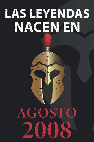 Las leyendas nacen en Agosto 2008: Regalo de cumpleaños perfecto para niños y niñas de 13 años I Cita positiva , humor I Cuaderno , diario , libro de ... I Idea original para el 13 cumpleaños