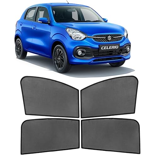 Image of Autostory Custom Fit Black Mesh Car Sunshade for Celerio 2022-2026 | UV & Heat Protection Car Window Curtains | Privacy Car Sun Shade | Breathable Vehicle Specific Side Window Shades