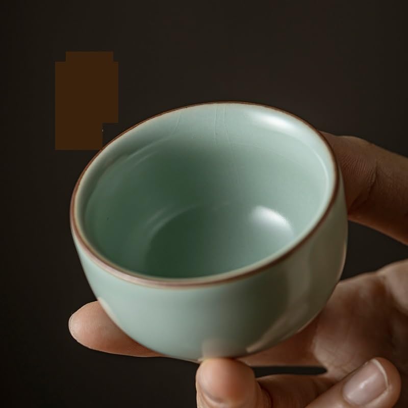 Filiżanki do Matchy Kung Fu Master Cup Kubek do herbaty Ceramiczny kubek do herbaty Pu'er Celadon Przenośny podróżny kubek do herbaty z pękniętym lodem Zestaw do herbaty z zaparzaczem