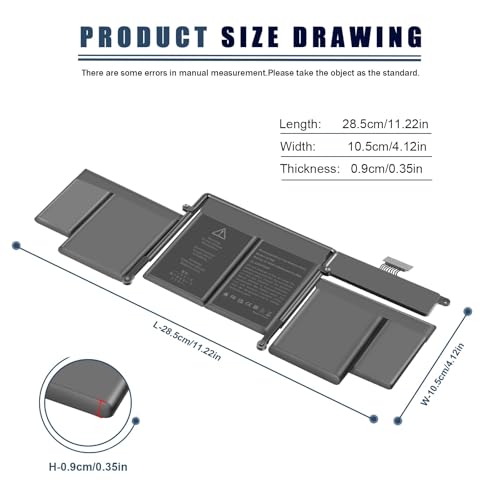 Image of ASUNCELL A1502 A1582 Laptop Battery for MacBook Pro 13 inch Retina [ Early 2015, Mid 2014, Late 2013] A1493 11.42V 74.9Wh