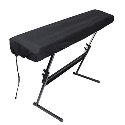 Piano Keyboard Dust Cover For 61/76/88 Keys- Electric/Digital Piano Stretchable Protective Keyboard Cover, Elastic Cord Locking Clasp, Machine Washable (61-76 Keys)