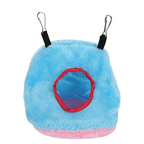 Sheens Peluche Moelleux Nid D'oiseau Hamac Pendaison De La Grotte Heureuse Cabane Cachée Coupe-Vent Maison pour Hamster Perroquet Macaw Cacatoès Inséparable[Bleu 13] Nids