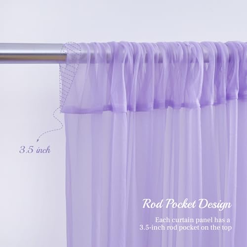 Cortina de tul morada 10x8ft con luces para fondo miniatura 5