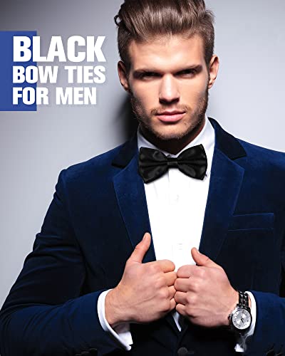 Image of Hercicy 20 Pieces Bow Ties for Men, Formal Satin Solid Tuxedo Adjustable Length Pre Tied Bow Ties for Wedding Celebration