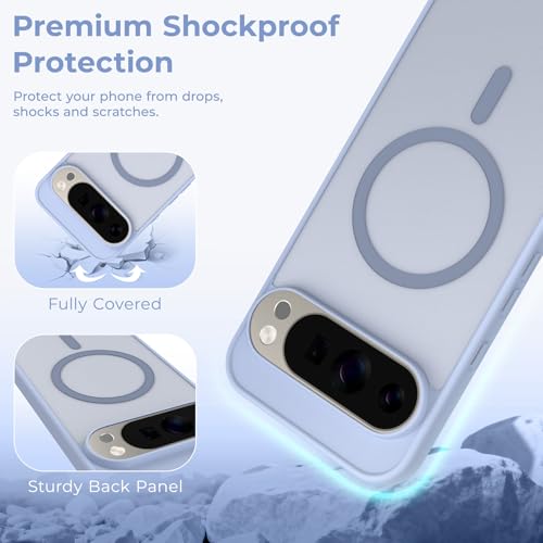 Coque Pixel 9 Pro MagSafe anti-trace violet clair antichoc