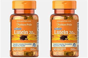 Puritans Pride Lutein 20mg 30 Softgel Capsules X 2 Pack