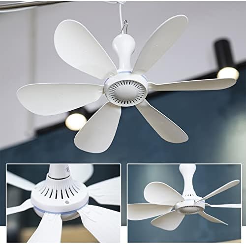 VKEKIEO Portable Ceiling Fans no Light, Mini USB Hanging Tent Fans for Camping, Rechargeable 5V Quiet Fan Energy-Saving for Outdoor Gazebo Ceiling Canopy Bedroom Bathroom Home