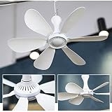 VKEKIEO Portable Ceiling Fans no Light, Mini USB Hanging Tent Fans for Camping, Rechargeable 5V Quie