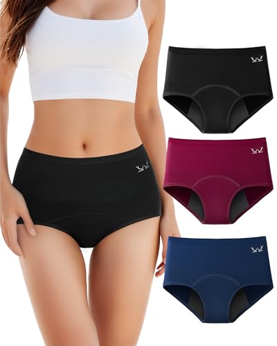 TANSTC Culotte Menstruelle Coton, Absorbe 60Ml De Volume Menstruel Important, sous Vetement 4 Couches Anti-Fuite pour Regle, Culotte...