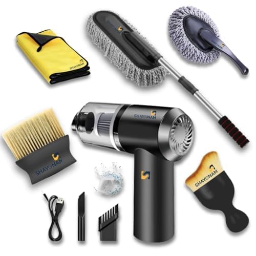 Image of SHAYONAM 6 PCS - 3in1 Car Vacuum Microfiber Car Duster Kit|Interior & Exterior Car Cleaning Detailing Tool|Scratch & Lint Free, Pollen Removing|Extendable Long Handle Duster(6 Item Combo) /*-