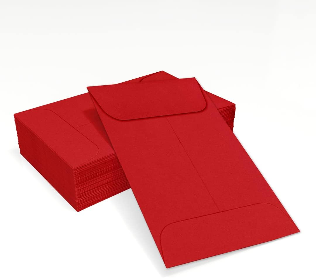 LUXPaper #1 Coin Envelopes | 2 1/4" x 3 1/2" | Ruby Red | 80lb. Text | 1,000 Qty