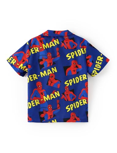 Image of Disney Marvel Spiderman Cars Stitch Star Wars Mickey Boys Hawaii Shirt Button Up Dress Shirts Short Tropical Shirt Kids 2-13Y