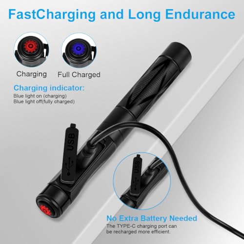 flintronic Pupillenleuchte Medizin, Diagnostikleuchte Krankenschwester Rettungsdienst Zubehör, mit 3 Beleuchtungsmodi, Aufladbar USB LED Stiftlampe, für Krankenschwester Studentische Ärzte