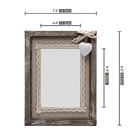 Afuly 5X7 Picture Frame With White Heart Wood Rustic Distressed Frames Farmhouse Photo Frames For Home Decor Wall Hanging Or Desktop Unique Father's Day Birthday Gifts For Mom Father Family Friends #TOP5